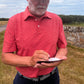 Gullane Pima Cotton Pencil Polo Stripe Shirt: Red & White