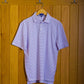 Gullane Pima Cotton Pencil Stripe Polo Shirt: White & Mauve