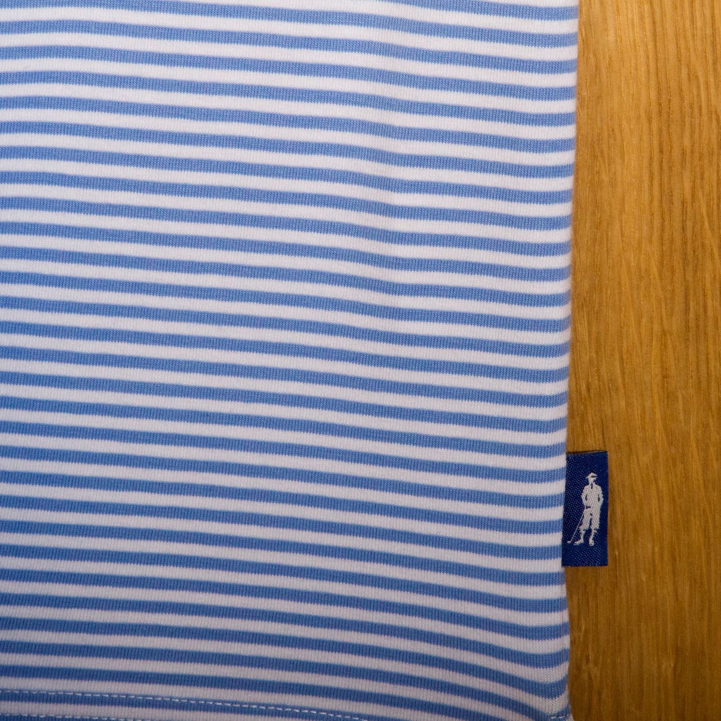 Dornoch Pima Cotton Medium Polo Stripe Shirt: Blue & White