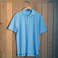 Dornoch Pima Cotton Medium Polo Stripe Shirt: Blue & White