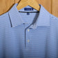 Dornoch Pima Cotton Medium Polo Stripe Shirt: Blue & White