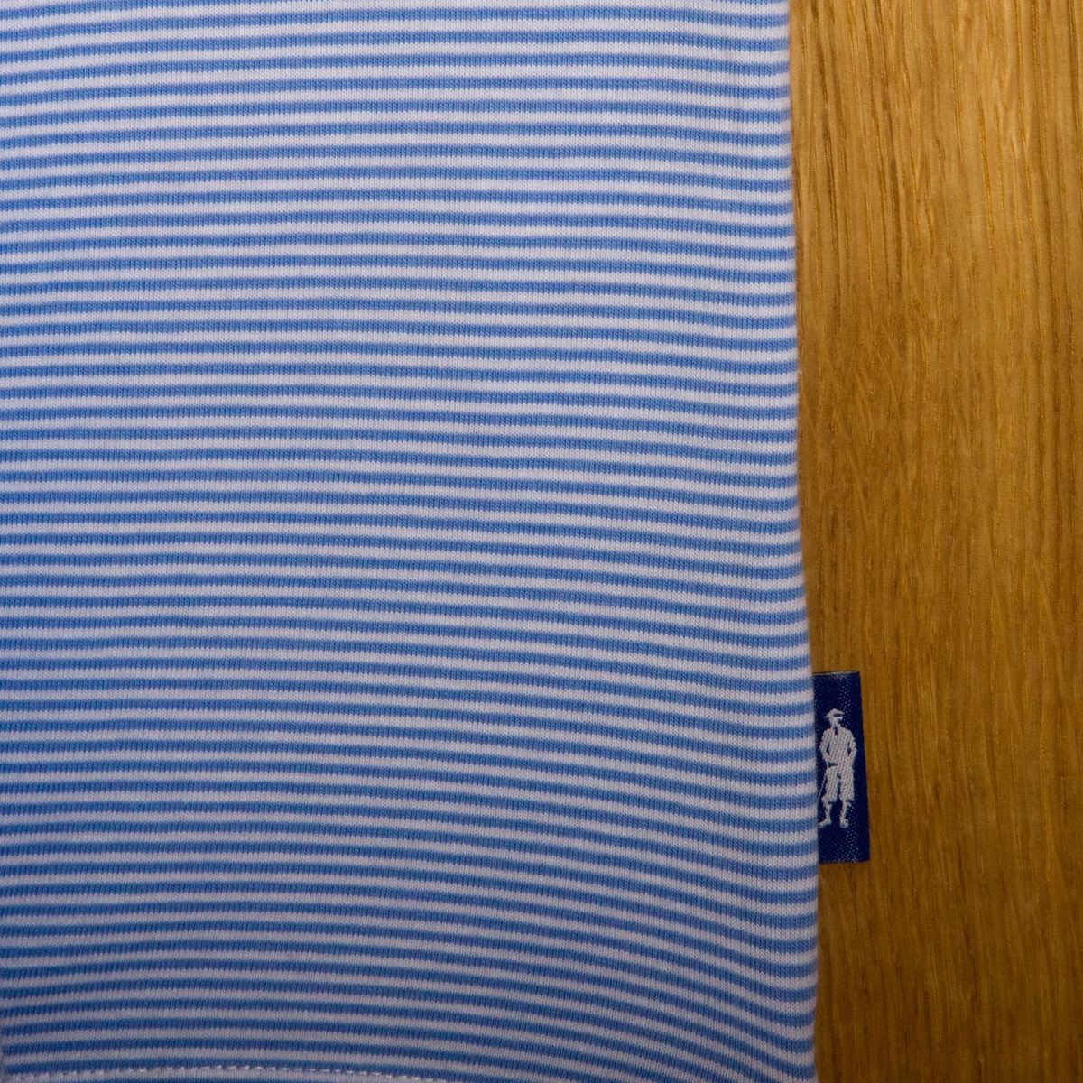 Panmure Pima Cotton Narrow Stripe Polo Shirt: Blue & White