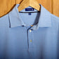 Panmure Pima Cotton Narrow Stripe Polo Shirt: Blue & White
