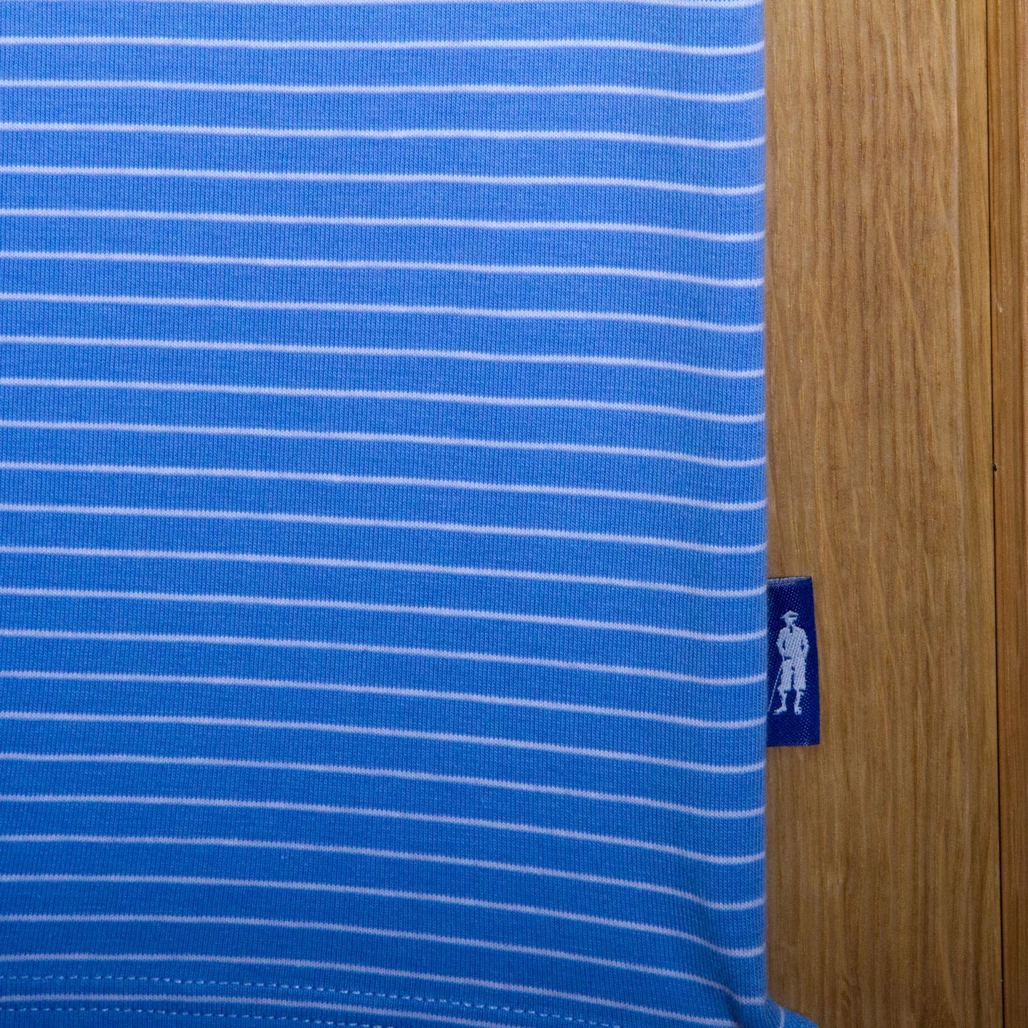 Gullane Pima Cotton Pencil Stripe Polo Shirt: Blue & White