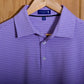Gullane Pima Cotton Pencil Stripe Polo Shirt: Mauve & White