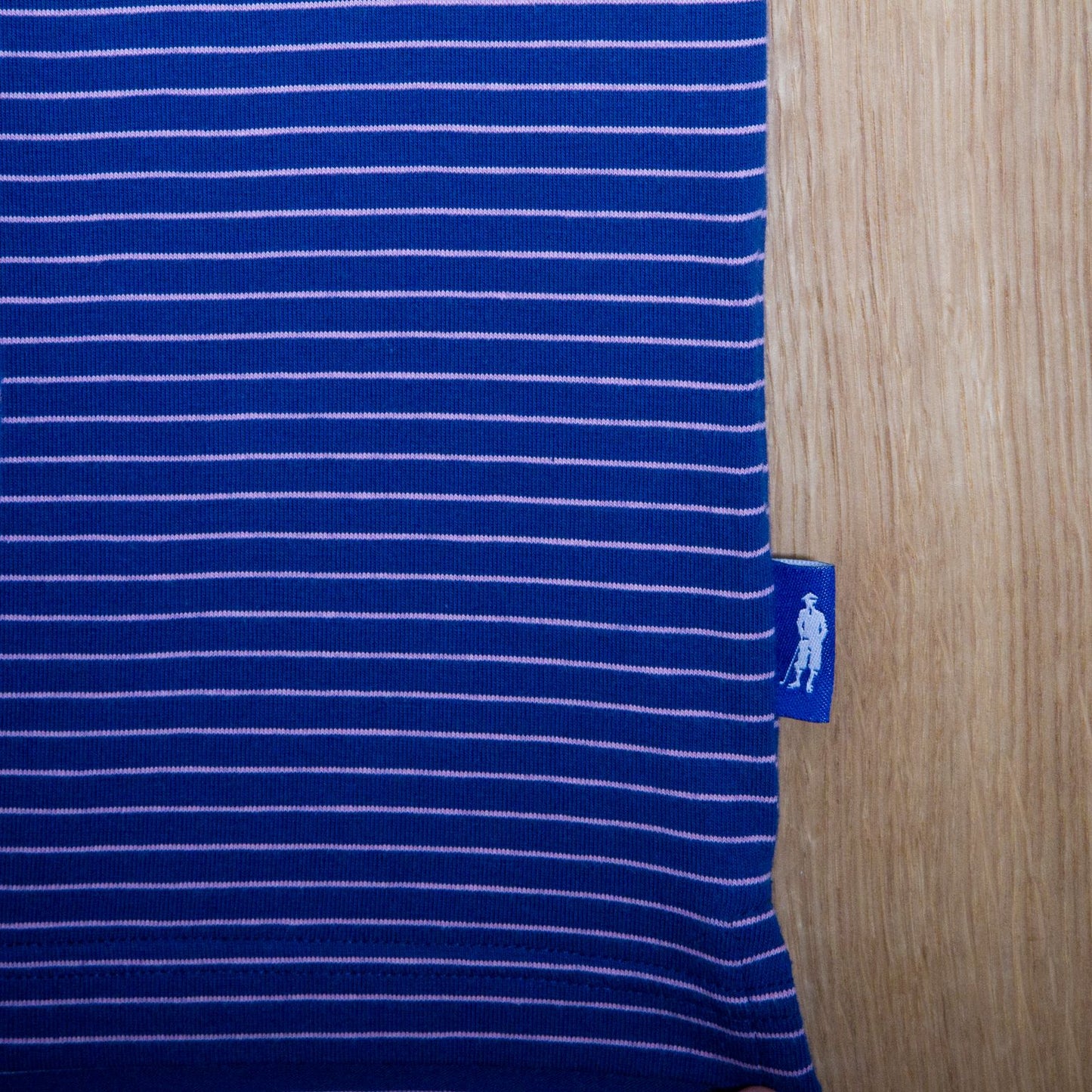 Gullane Pima Cotton Pencil Stripe Polo Shirt: Navy & Pink