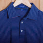 Gullane Pima Cotton Pencil Stripe Polo Shirt: Navy & Pink