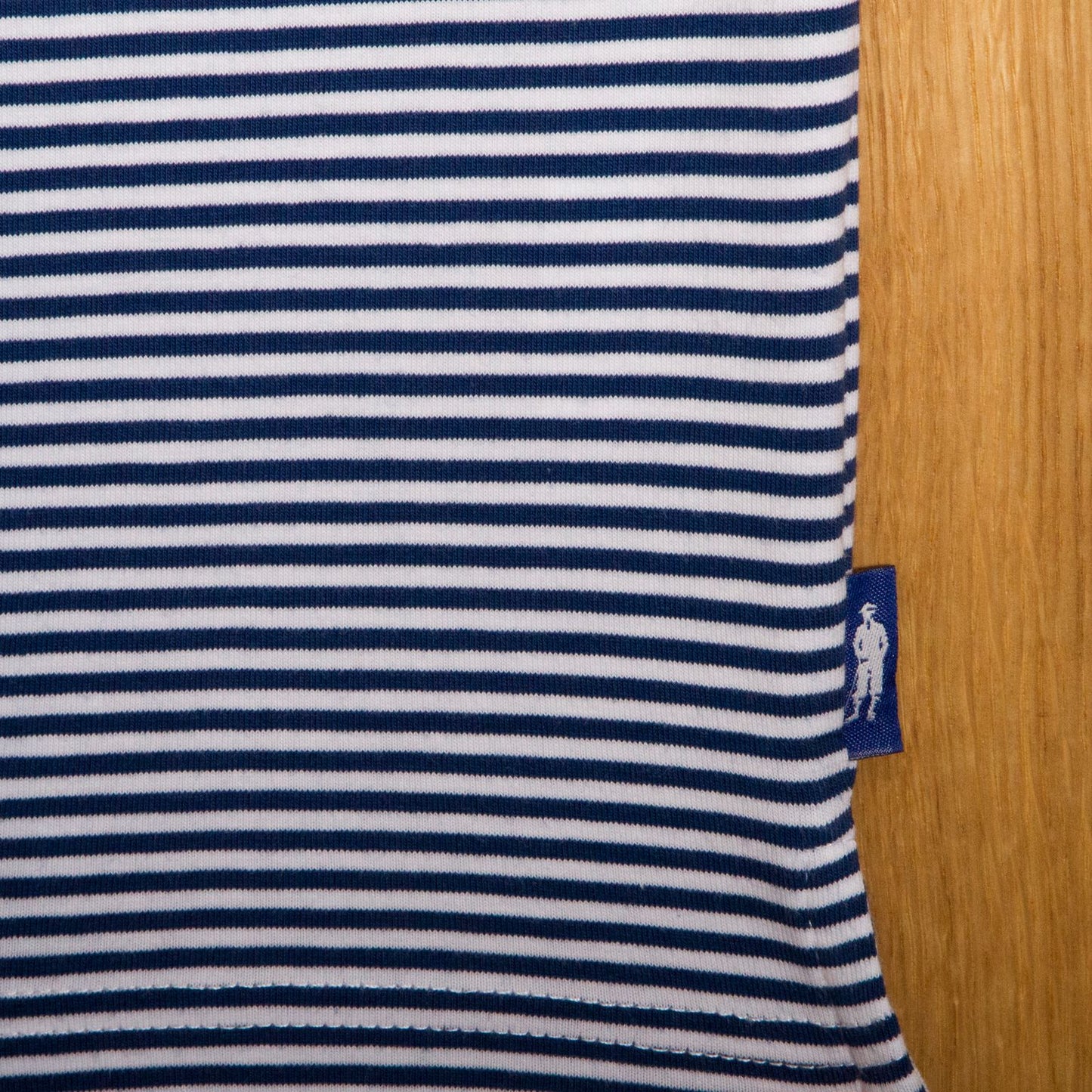 Dornoch Pima Cotton Medium Stripe Polo Shirt: Navy & White