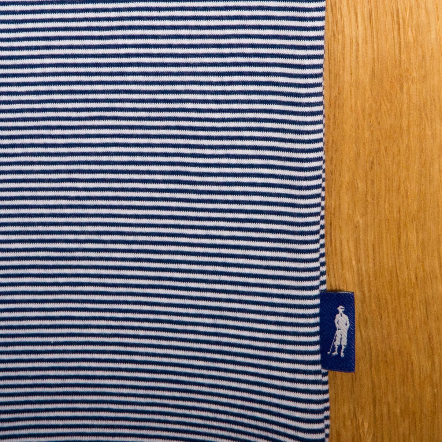 Panmure Pima Cotton Narrow Stripe Polo Shirt: Navy & White