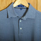 Panmure Pima Cotton Narrow Stripe Polo Shirt: Navy & White