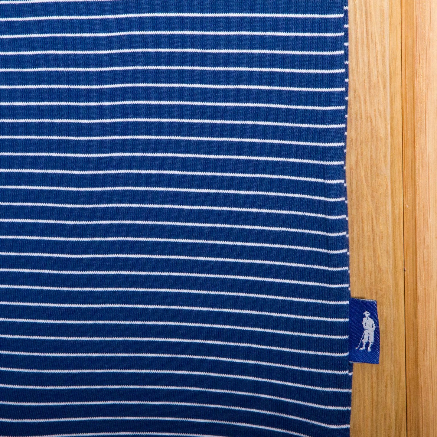 Gullane Pima Cotton Pencil Stripe Polo Shirt: Navy & White