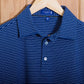 Gullane Pima Cotton Pencil Stripe Polo Shirt: Navy & White