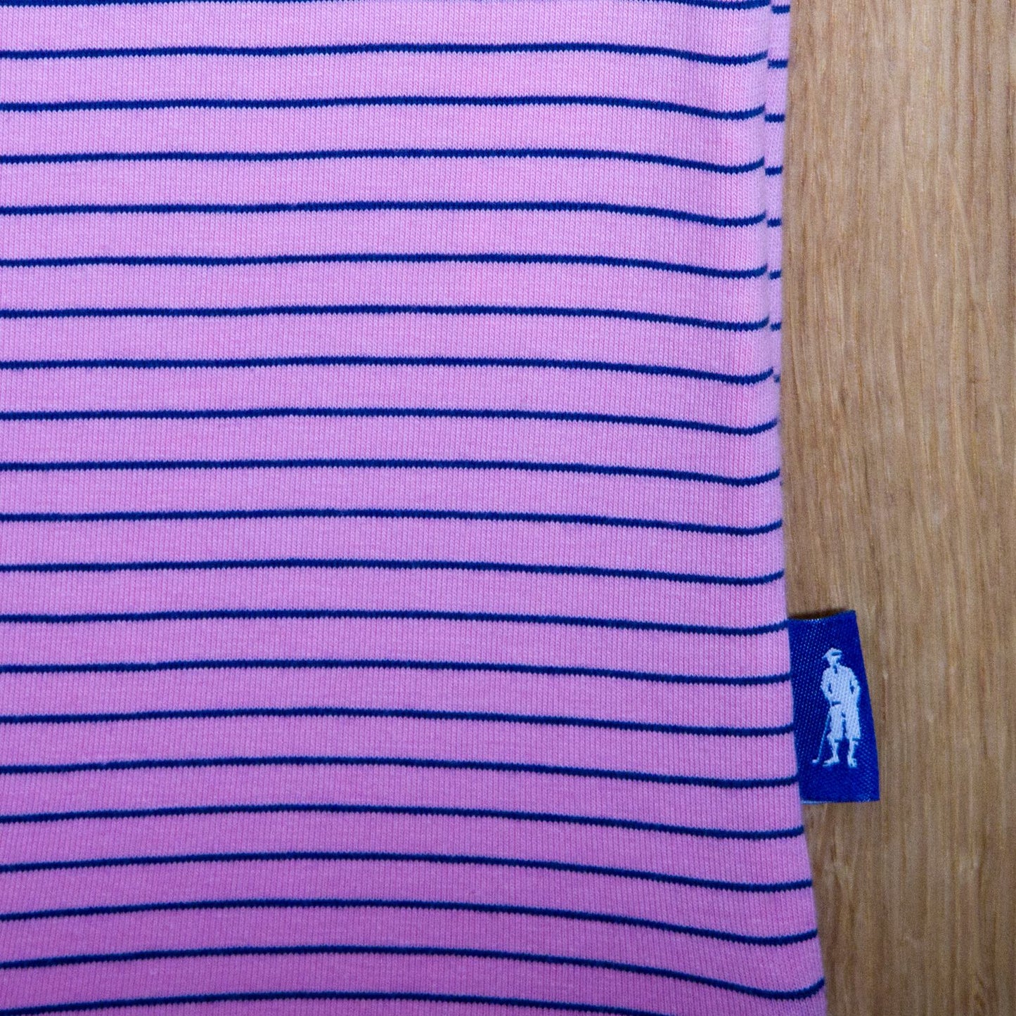 Gullane Pima Cotton Pencil Stripe Polo Shirt: Pink & Navy