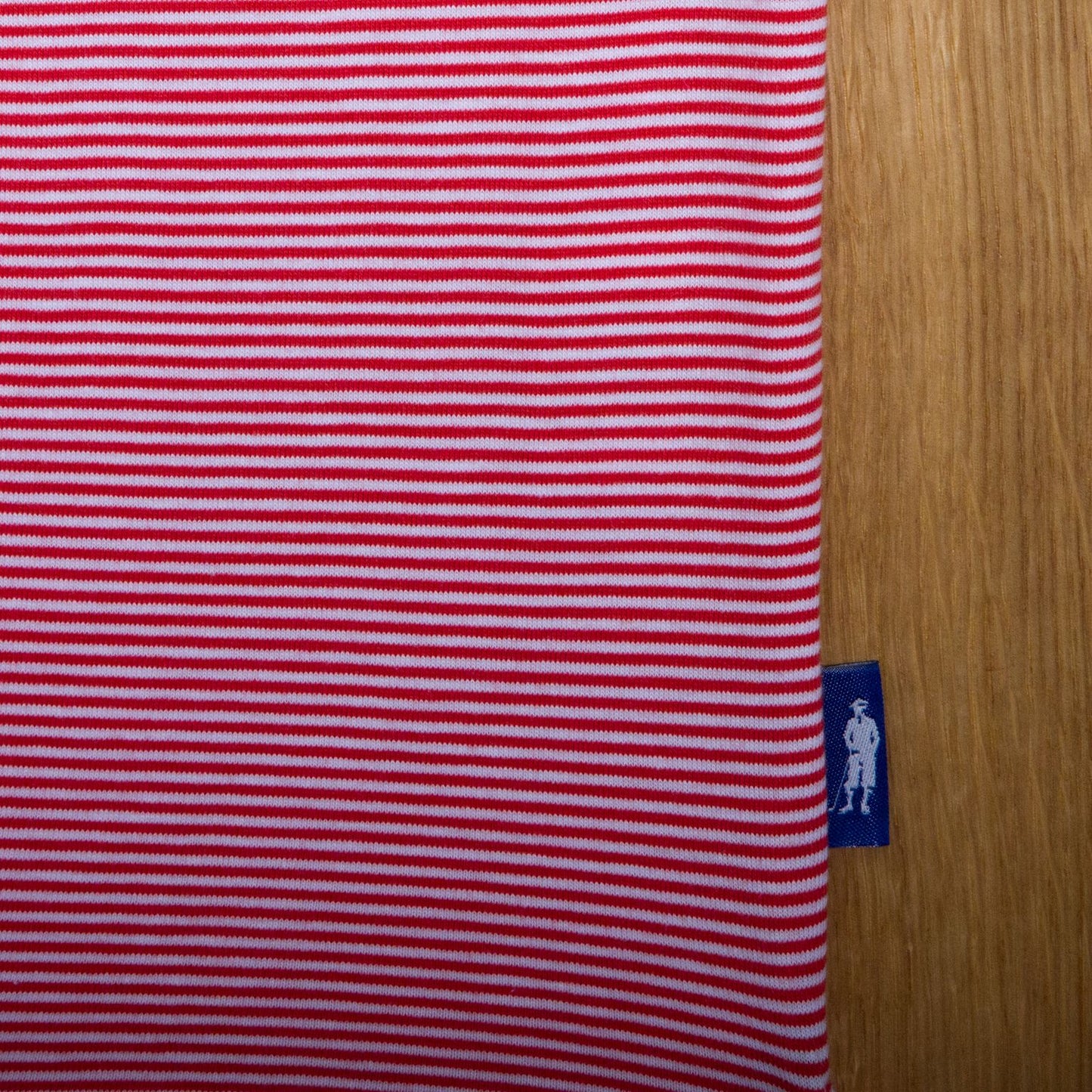 Panmure Pima Cotton Narrow Stripe Polo Shirt: Red & White