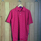 Gullane Pima Cotton Pencil Polo Stripe Shirt: Red & White