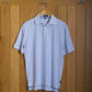 Gullane Pima Cotton Pencil Stripe Polo Shirt: White & Blue
