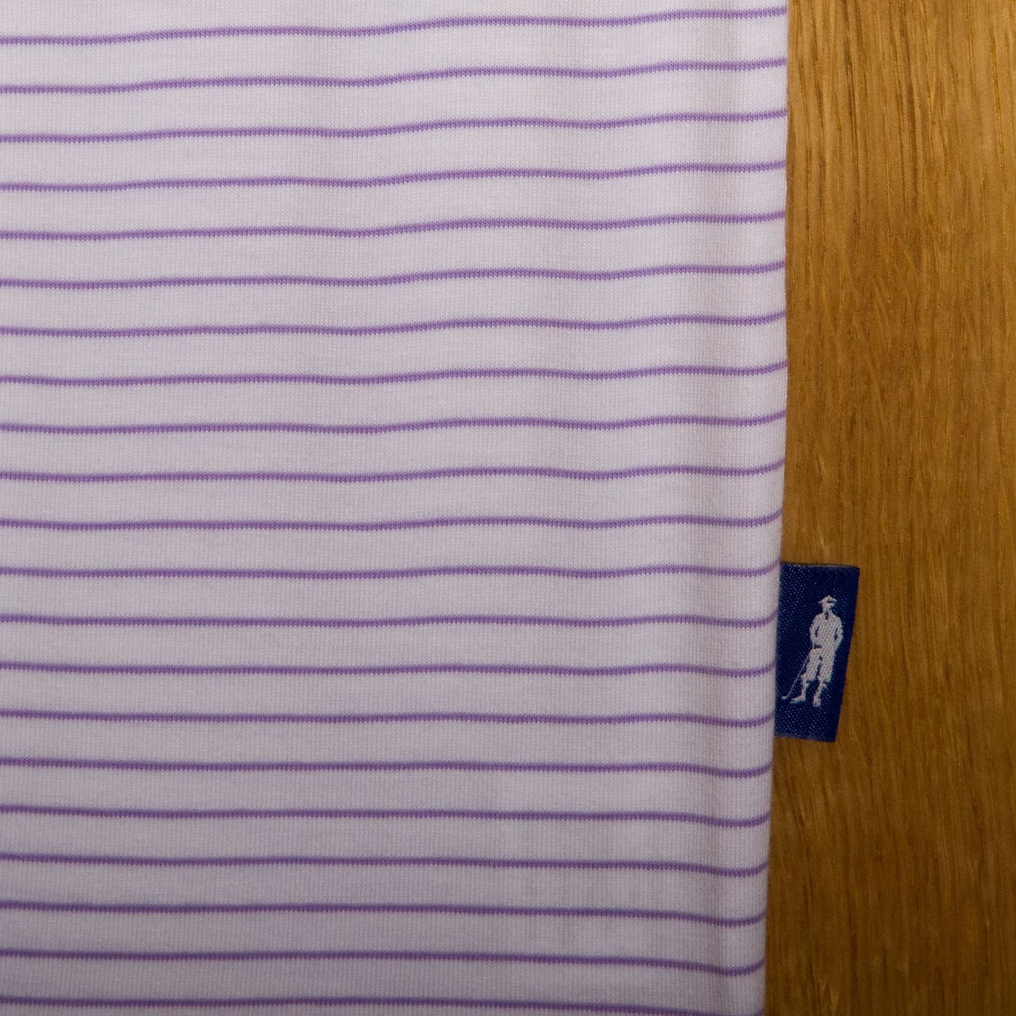 Gullane Pima Cotton Pencil Stripe Polo Shirt: White & Mauve