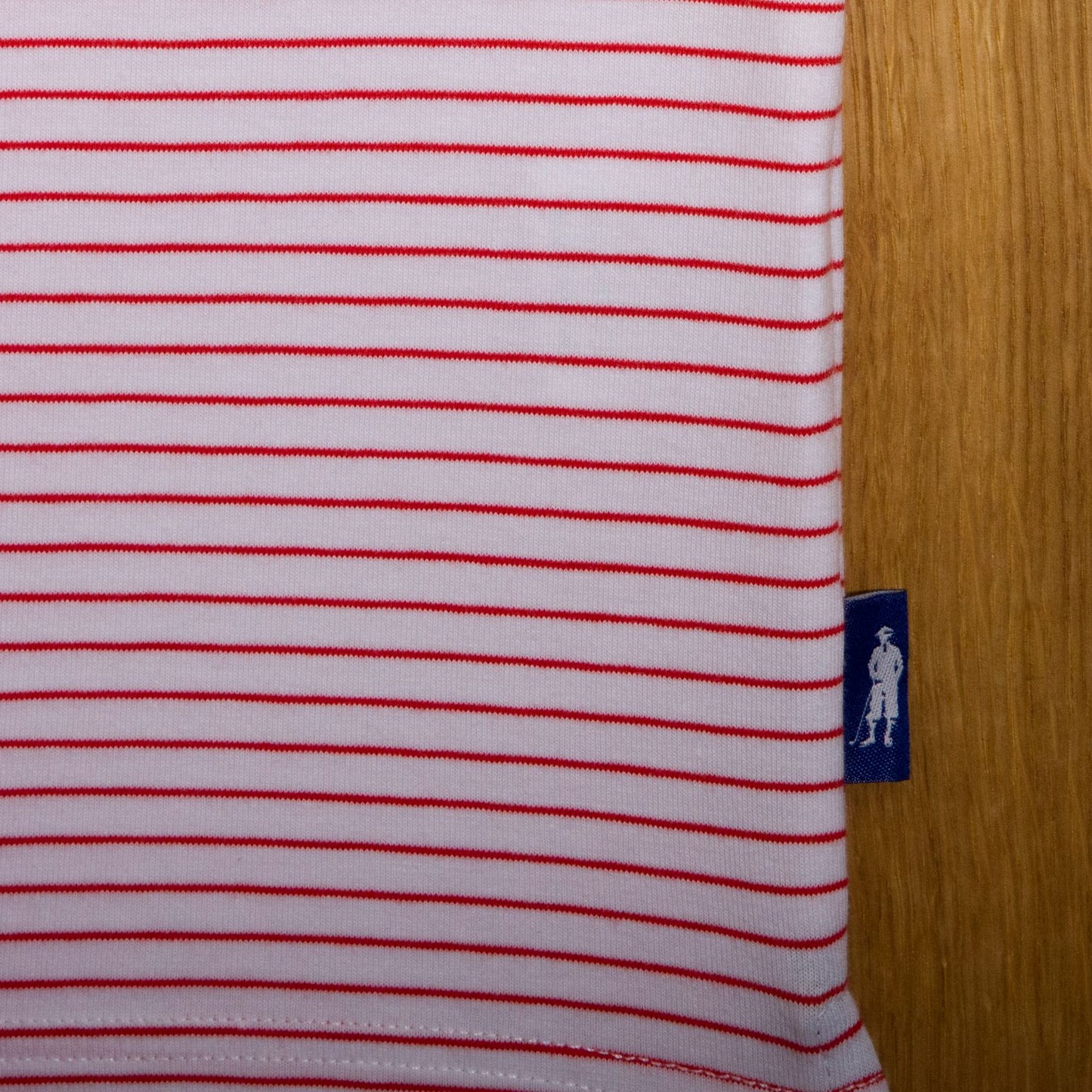 Gullane Pima Cotton Pencil Stripe Polo Shirt: White & Red