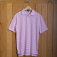 Gullane Pima Cotton Pencil Stripe Polo Shirt: White & Red